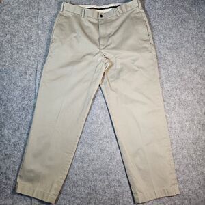 Brooks Brothers Mens Beige Advantage Chino Hudson Pants Preppy Wedding 35x29